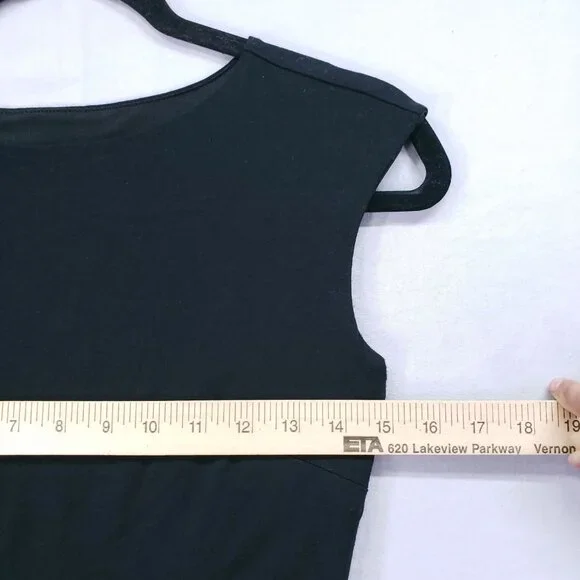 Ann Taylor Women Black Assymetrical Sleeveless A line Petite Dress XXSP - Picture 4 of 13